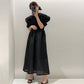 CGB2346-16B 褶皺感泡泡袖連衣裙(2色)