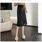 CGS2291-51B 毛呢半身裙秋冬季假腰飾開衩顯瘦排扣一步包臀裙(3色)