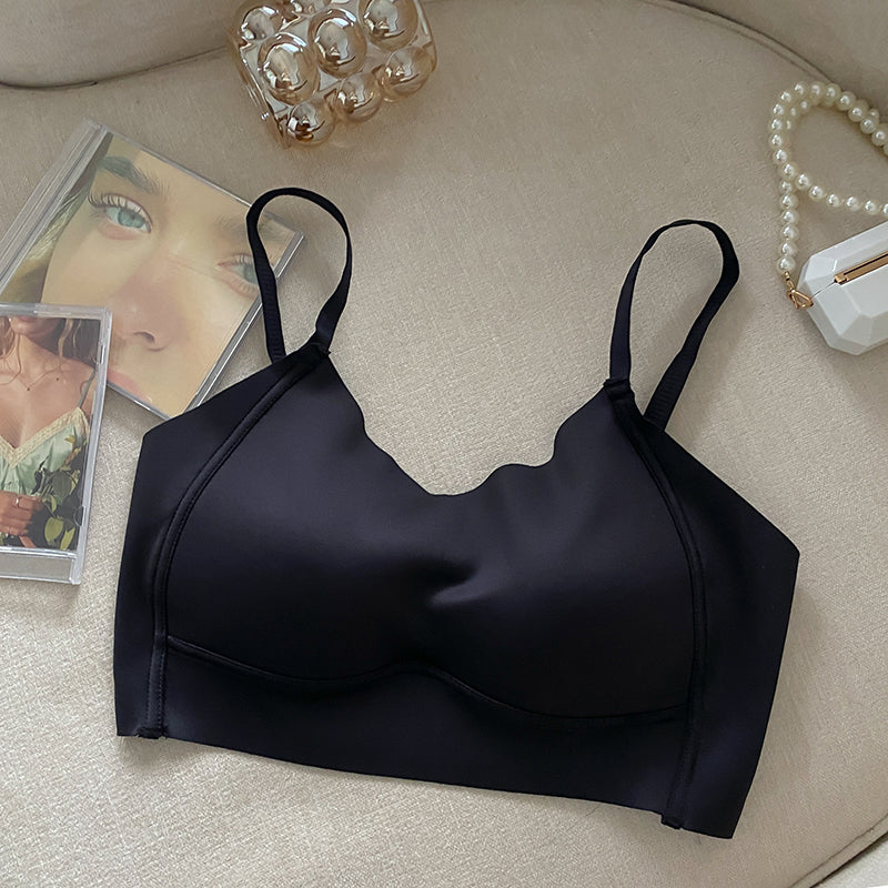 CGFB608-60B 無痕美背固定杯聚攏防外擴仿綢緞內衣(4色)