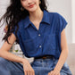 CGF8510-17B 復古牛仔背心輕薄棉上衣夏百搭無袖襯衫(2色)