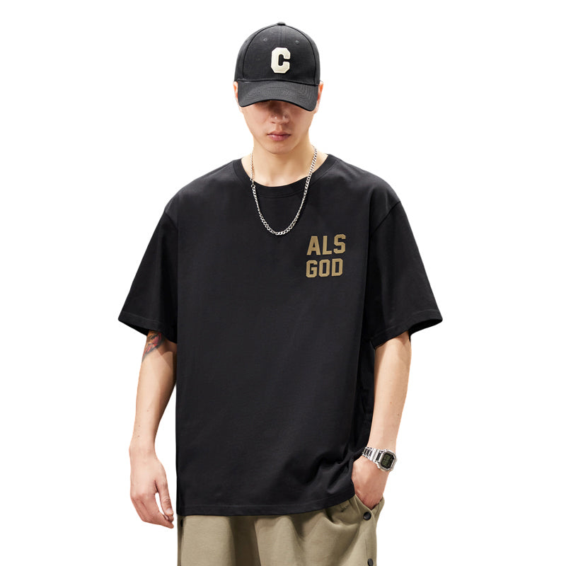 CBEC209-1B 字母印花純棉230gT恤春寬鬆短袖(3色)