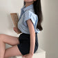 CGE3760-047B 休閒時尚設計感經典百搭捲袖設計襯衫上衣(2色)