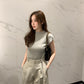 CGE8874-77B韓國ins夏季簡約立領針織衫女顯瘦氣質减齡上衣