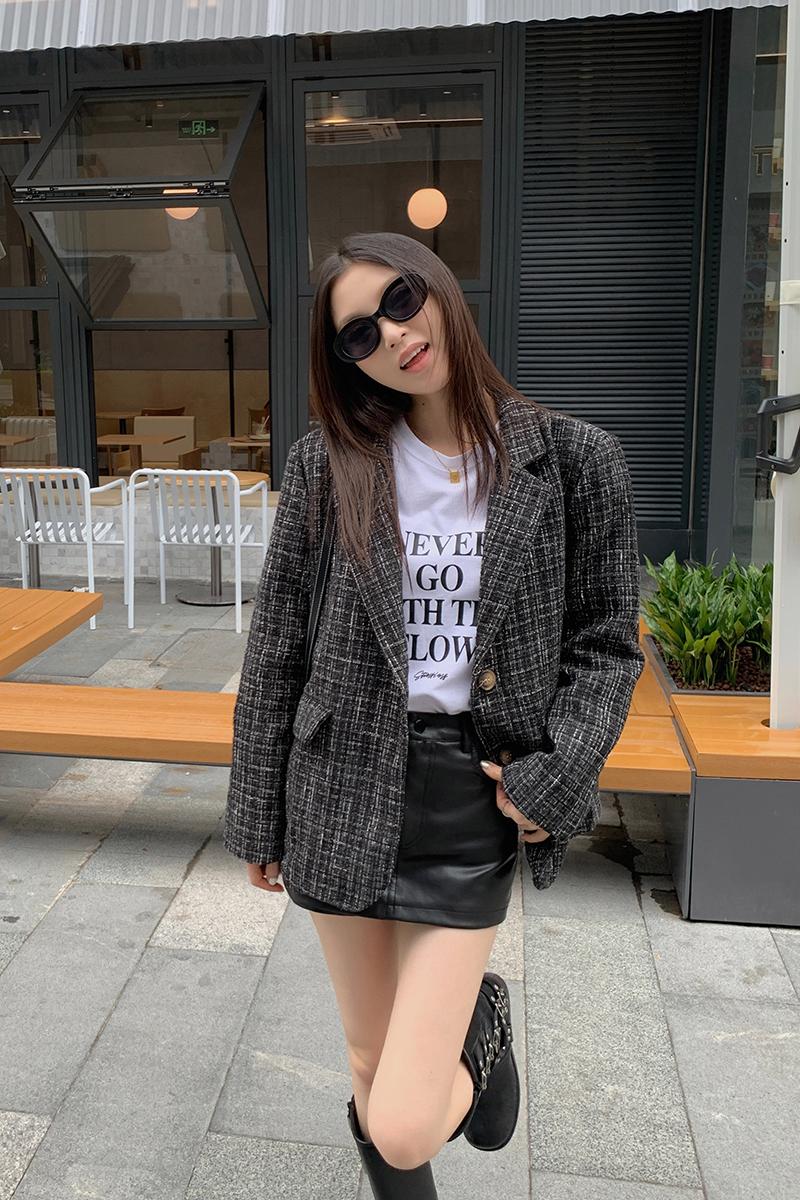 CGC0016-73B 格子西裝外套秋裝英倫風粗花呢