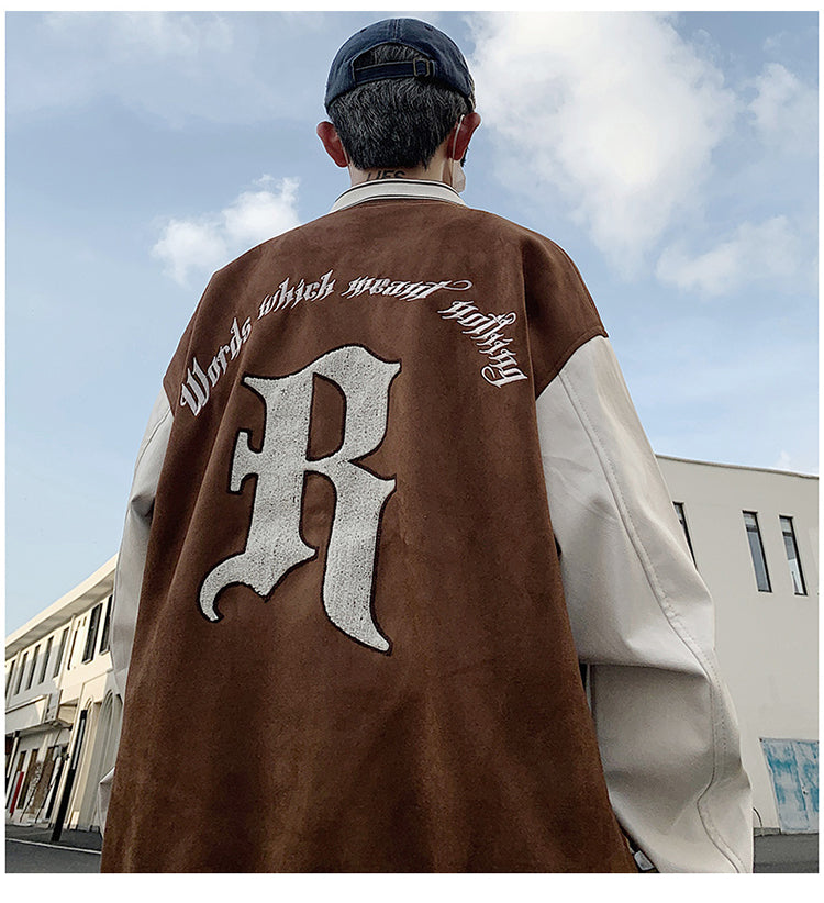 CBCKH11-403-1B 麂皮絨棒球服美式外套寬鬆休閒寬鬆