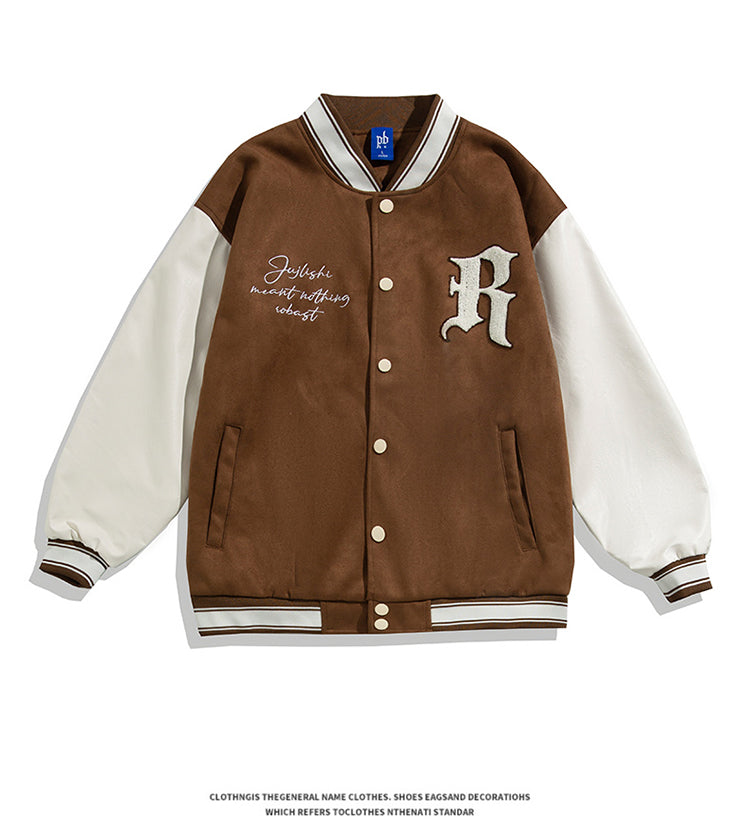 CBCKH11-403-1B 麂皮絨棒球服美式外套寬鬆休閒寬鬆