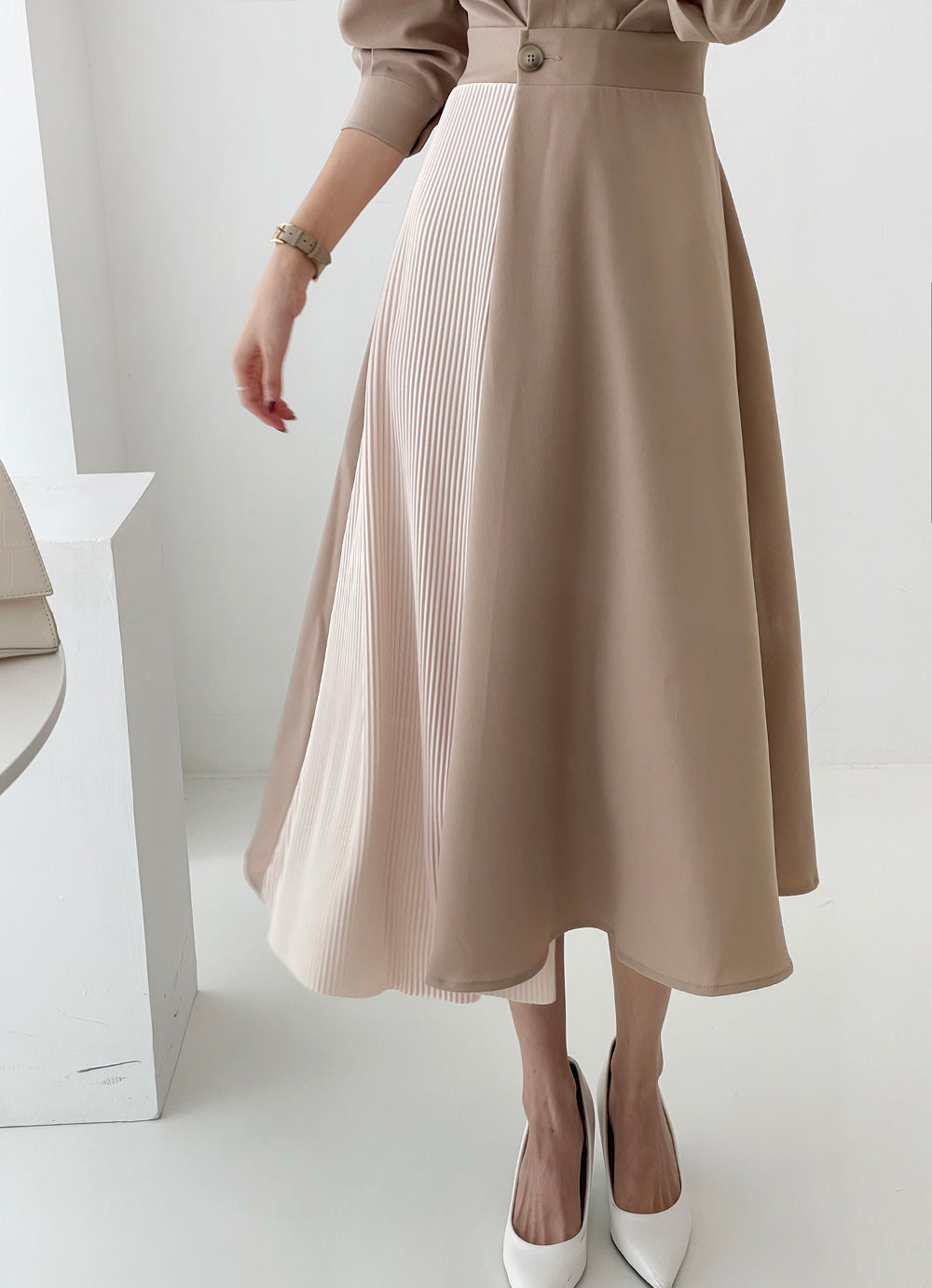 CGB7735-85B 秋季拼色收腰顯瘦襯衫連衣裙(3色)