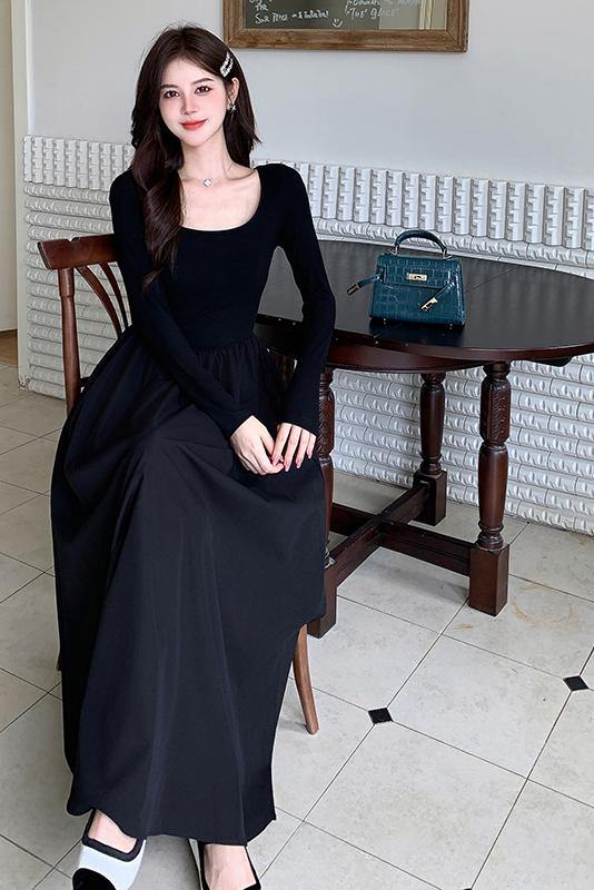 📺︎︎ CGBMD1112-41B 圓領春季圓領顯瘦連衣裙+配皮帶