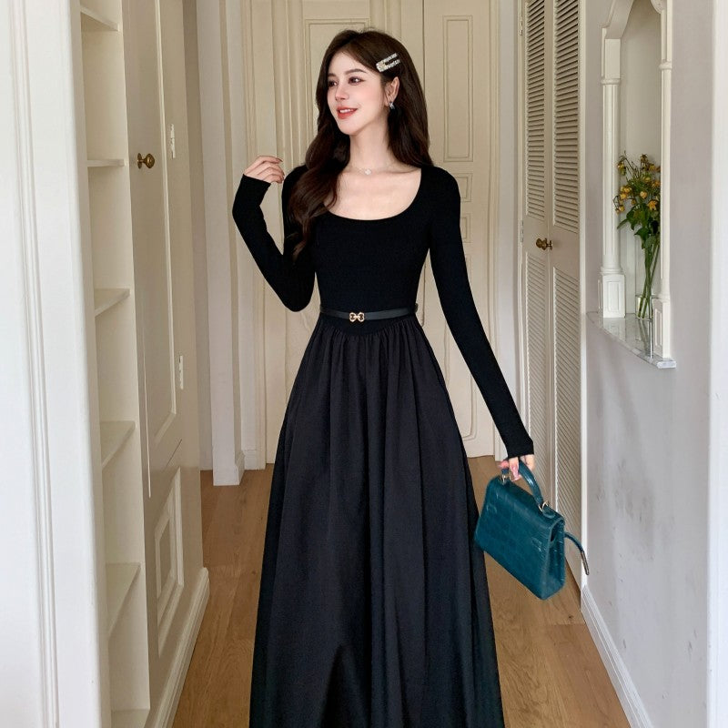 📺︎︎ CGBMD1112-41B 圓領春季圓領顯瘦連衣裙+配皮帶