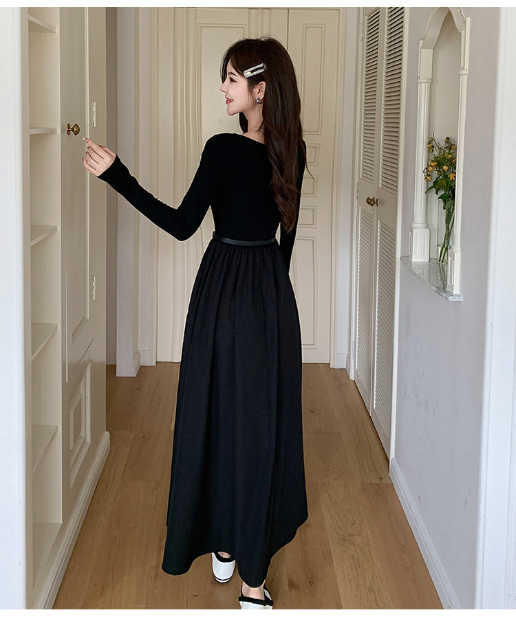 📺︎︎ CGBMD1112-41B 圓領春季圓領顯瘦連衣裙+配皮帶