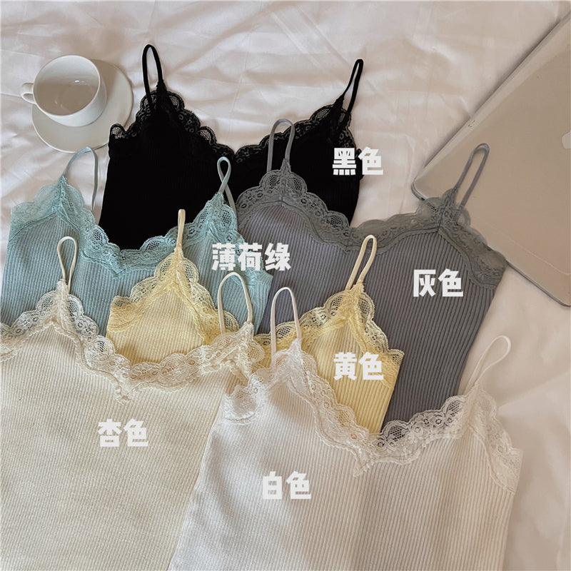 CGF80006-71B 春夏蕾絲內搭吊帶背心+防嗮衫(6色)
