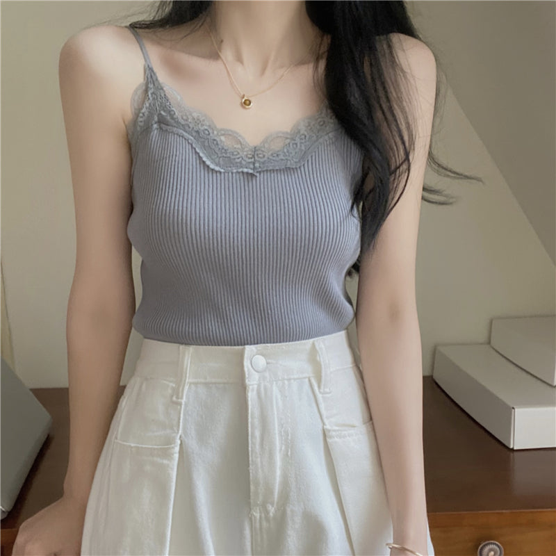 CGF80006-71B 春夏蕾絲內搭吊帶背心+防嗮衫(6色)