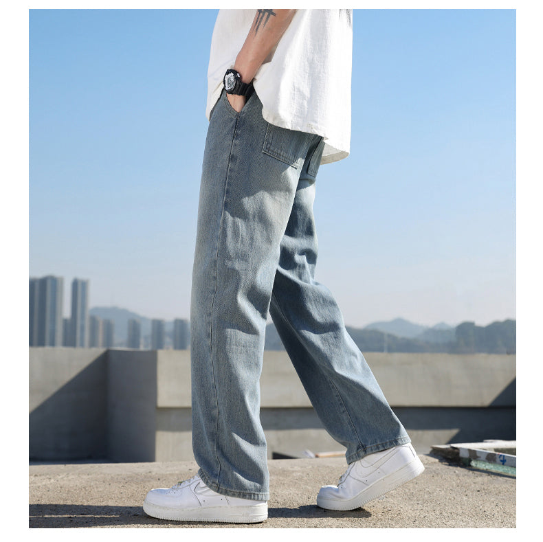 CBAT-H36-203-1B 復古水洗修身直筒牛仔褲(4色)