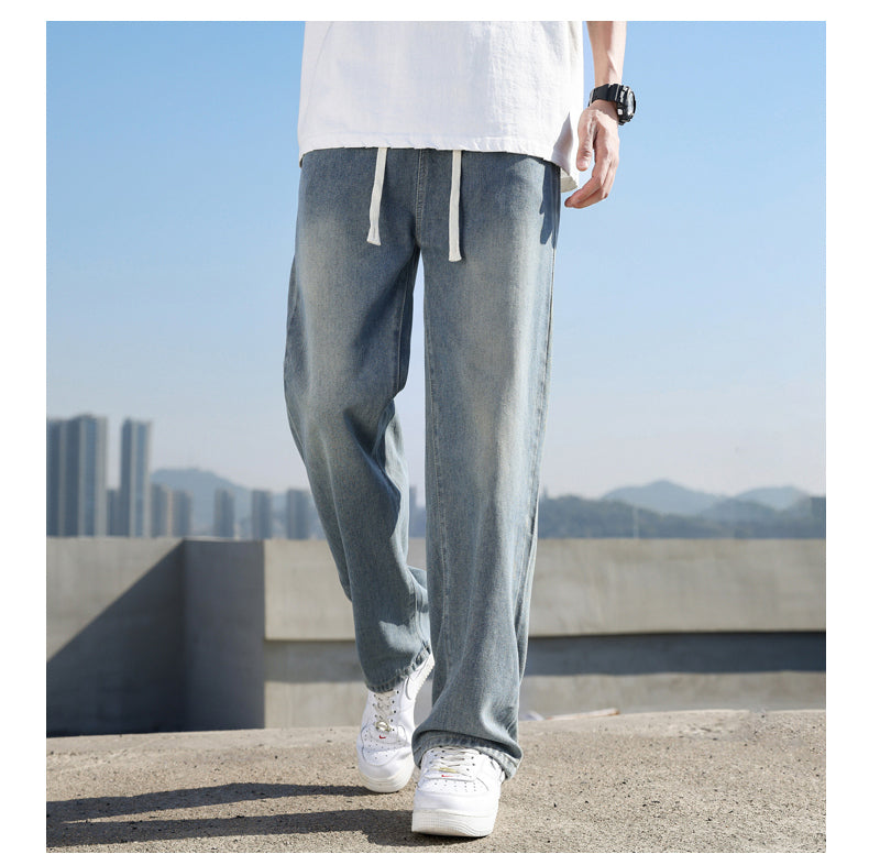 CBAT-H36-203-1B 復古水洗修身直筒牛仔褲(4色)