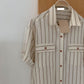 CGE11885-17B 基礎百搭款簡約條紋短袖襯衫(2色)