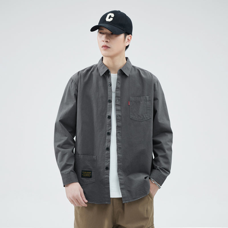 CBEZ609-203-1B 日系復古工裝長袖襯衫(5色)