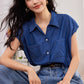 CGF8510-17B 復古牛仔背心輕薄棉上衣夏百搭無袖襯衫(2色)