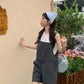 CGS3052-73B 牛仔背帶褲夏季復古高腰設計感百搭直筒休閒短褲(2色)