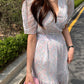 CGB1903-36H 小清新甜美碎花連衣裙夏季V領長裙泡泡袖韓國chic(2色)