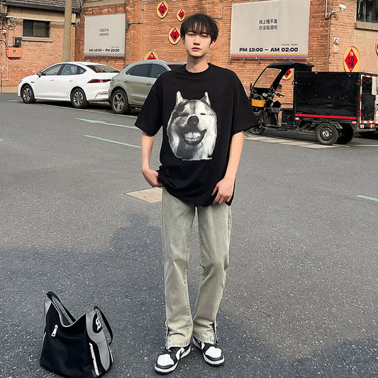 CBAYD786-703-1B 復古機能潮牌拉鍊彈性男直筒港風牛仔長褲(3色)