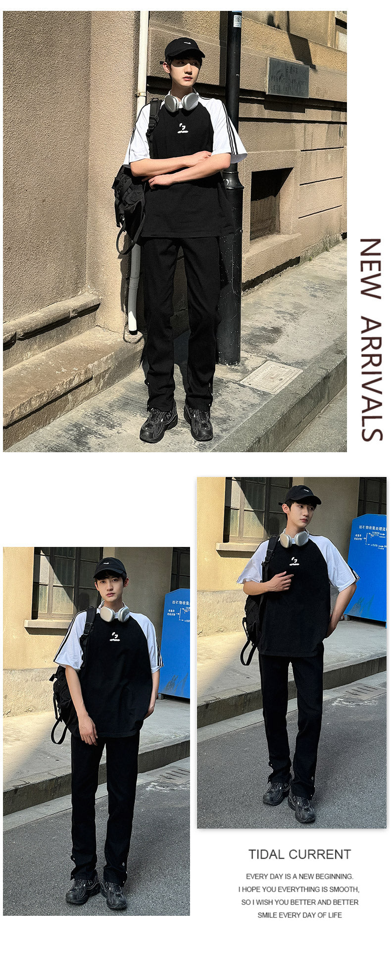CBAYD786-703-1B 復古機能潮牌拉鍊彈性男直筒港風牛仔長褲(3色)