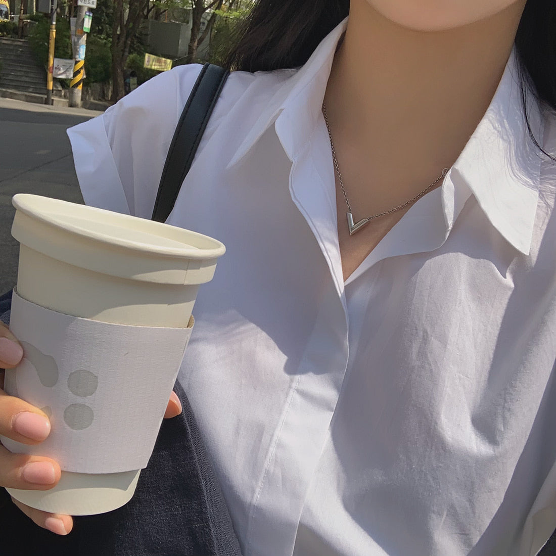 CGE3760-47B 極簡休閒經典百搭卷袖設計襯衫上衣(2色)