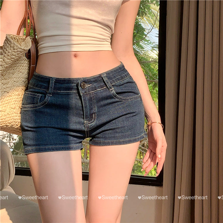 CGSE8-0826-81B 美臀低腰短褲修身牛仔褲(4色)