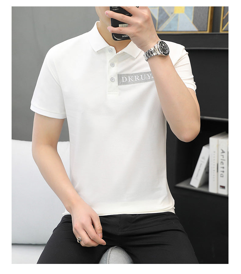 CBEJH2305-403-1B 短袖襯衫領男士夏季POLO衫潮流帥氣翻領半袖上衣(4色)