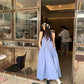 CGB9115-120B 復古設計感繭型無袖長款背心連衣裙