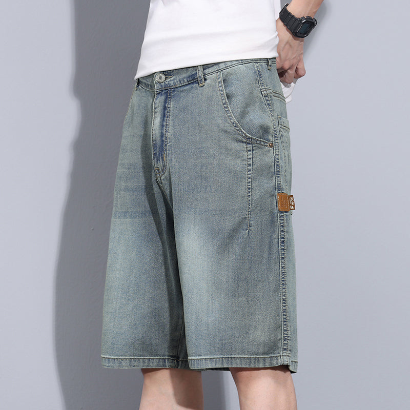 CBSUK7811-65B 夏季萊塞爾薄款冰絲牛仔五分中褲(2色)