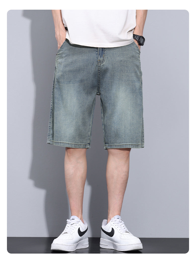 CBSUK7811-65B 夏季萊塞爾薄款冰絲牛仔五分中褲(2色)