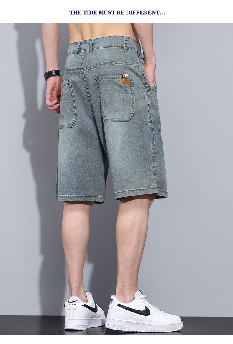 CBSUK7811-65B 夏季萊塞爾薄款冰絲牛仔五分中褲(2色)