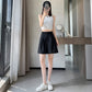 CGS6321-36H 冰絲棉麻短褲夏季薄款高腰寬鬆休閒中褲亞麻五分闊腿褲(4色)