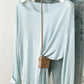 CGD07175-3-42B 夏季開叉露肩防曬寬鬆薄款長袖T恤(2色)