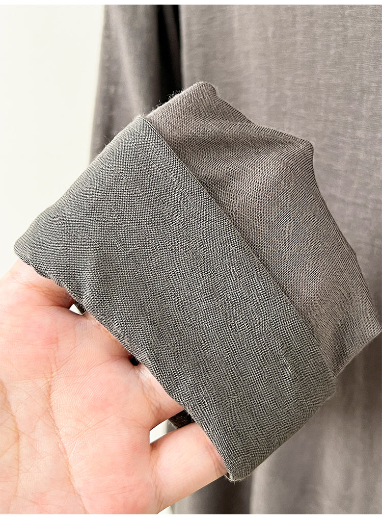 CGD07175-3-42B 夏季開叉露肩防曬寬鬆薄款長袖T恤(2色)