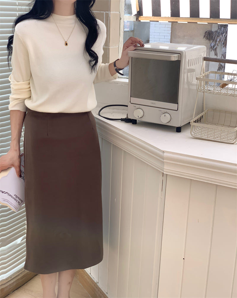 📺︎︎ CGD5157-36H 親膚半高領針織打底衫 多色純色簡約上衣(10色)