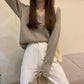 CGD9226-56B 秋冬寬鬆V領毛衣長袖套頭針織衫(5色)