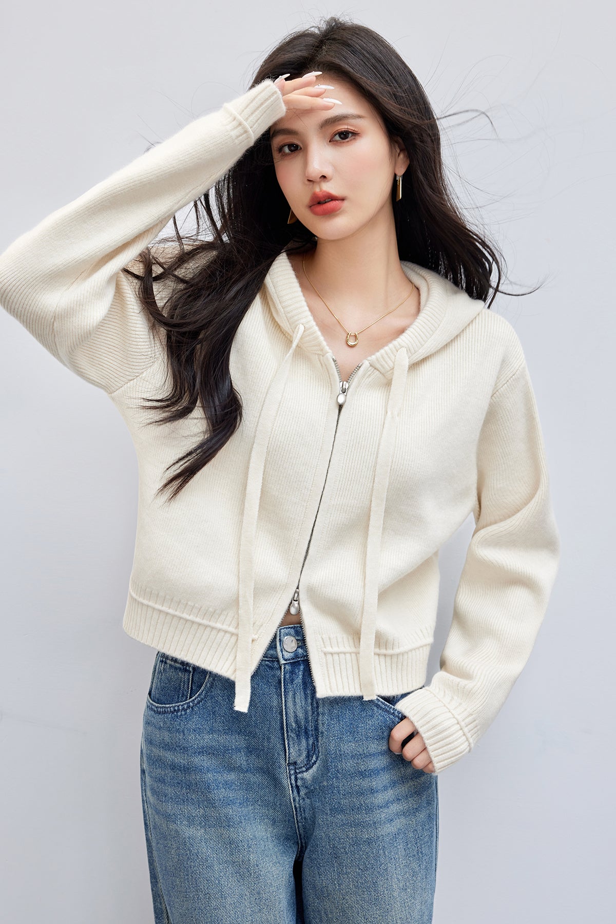 CGC0274-17B 抗起球毛秋款連帽針織外套