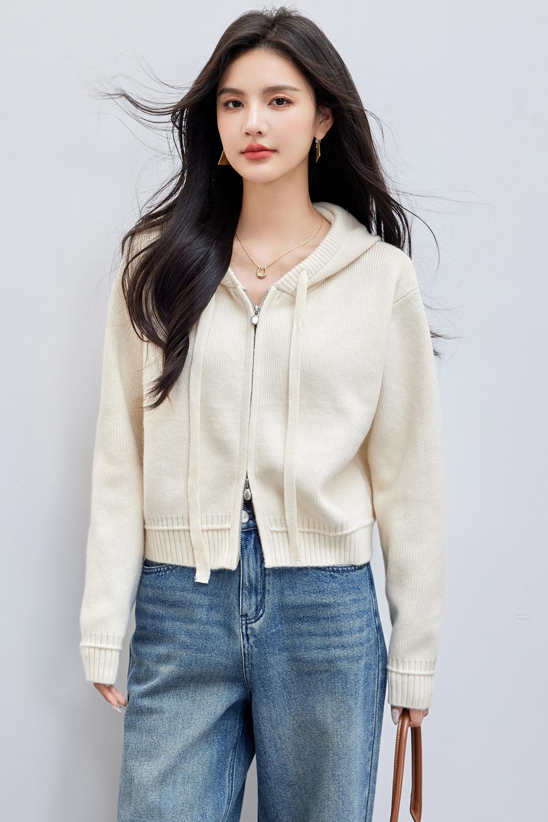 CGC0274-17B 抗起球毛秋款連帽針織外套