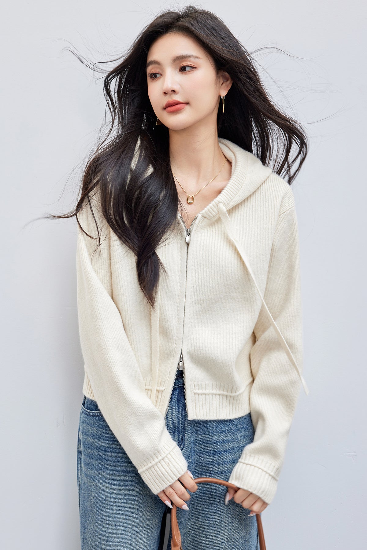 CGC0274-17B 抗起球毛秋款連帽針織外套