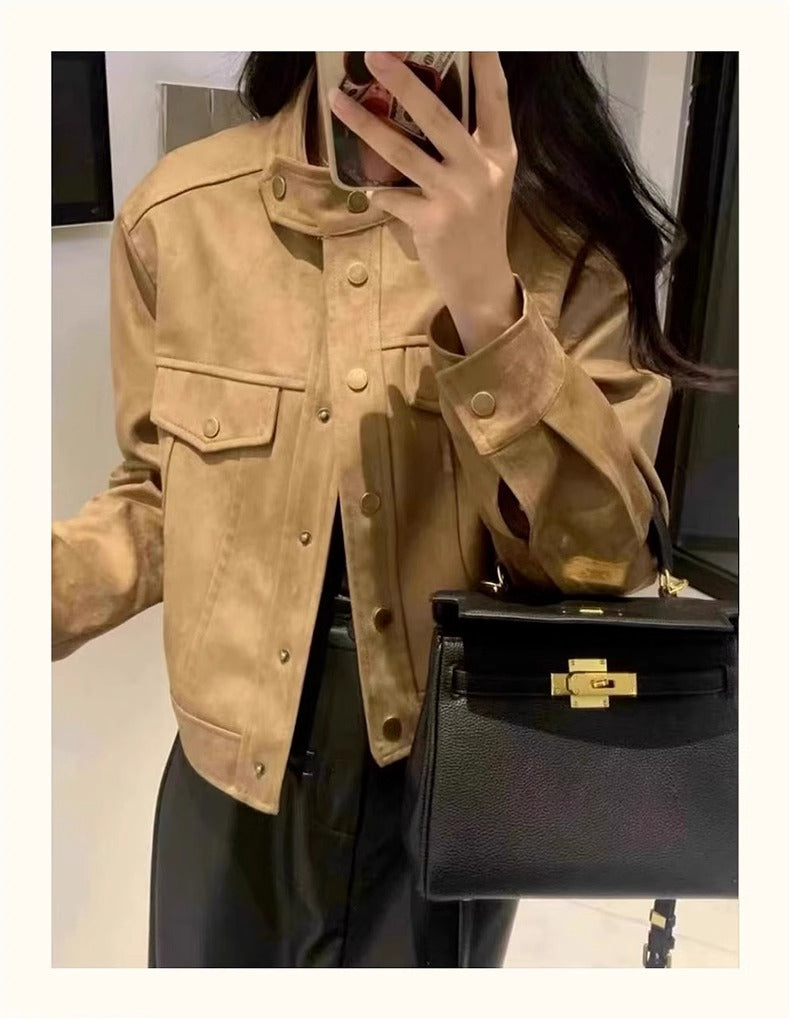 CGCA5301-8B 春秋風皮衣夾克麂皮短外套