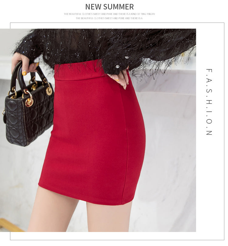 CGS1804-51B 四季通穿百搭包裙彈力防走光一步超短裙(3色)