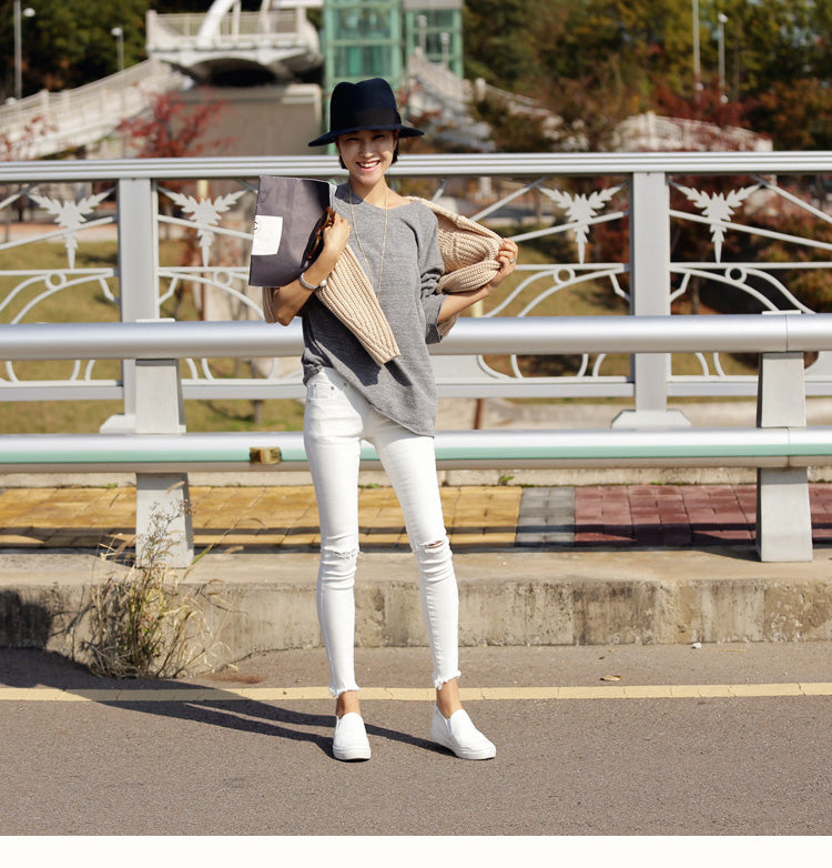 📺︎︎ CGA258-36H 膝蓋破洞九分小脚牛仔褲(2色)