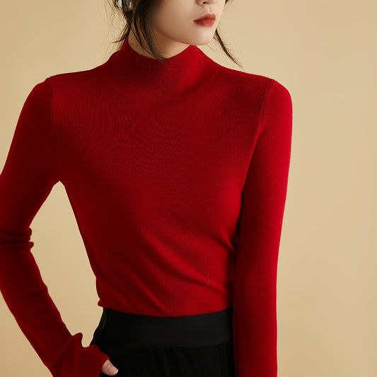 CGDA1389-67B 秋冬半高領針織打底長袖T恤(8色)