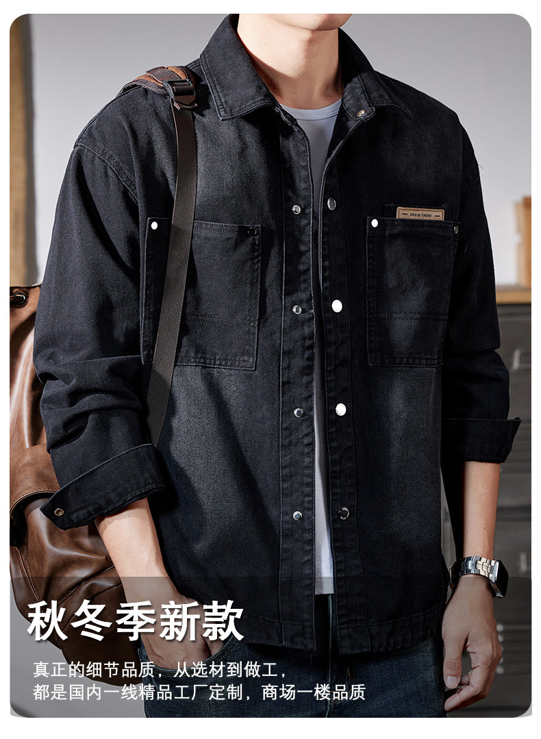 CBCD652-1B 美式高街外套春秋季休閒牛仔夾克(2色)