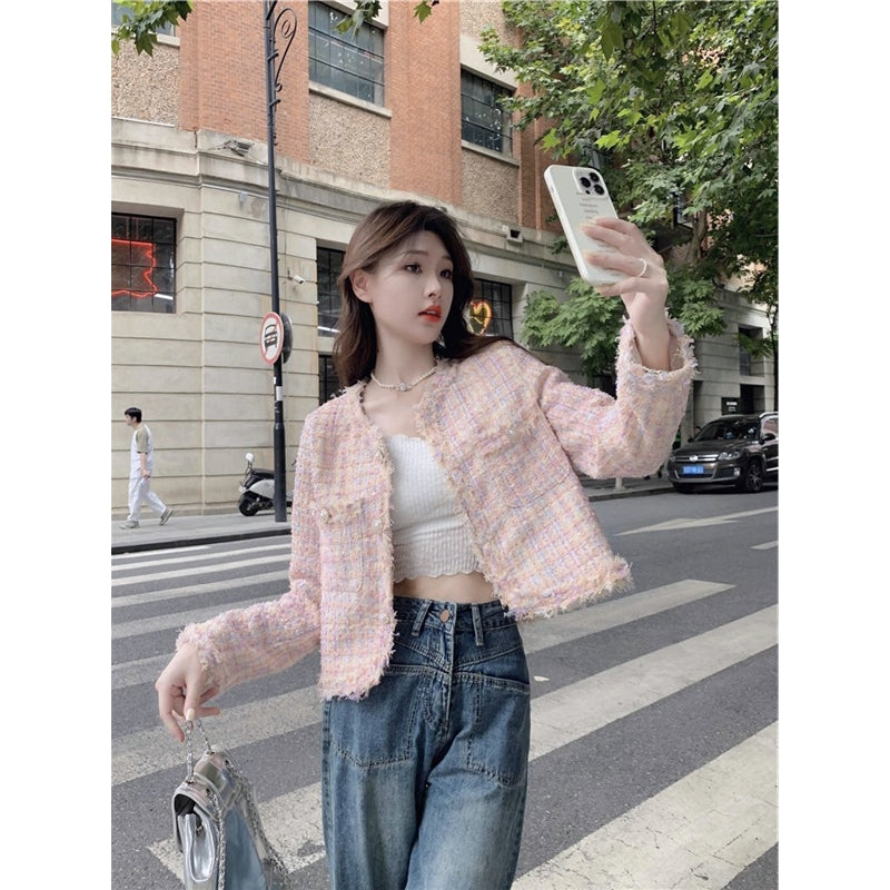 CGCK8261-1-137B 粗花呢秋冬季短款外套