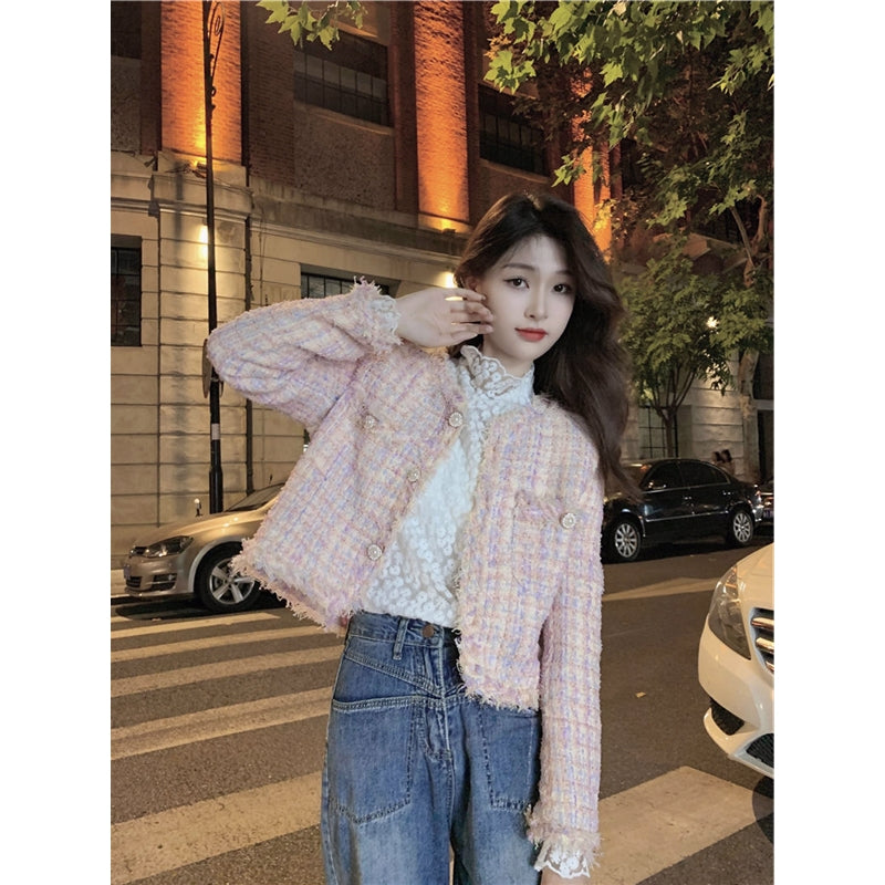 CGCK8261-1-137B 粗花呢秋冬季短款外套