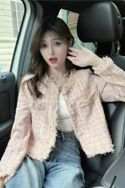 CGCK8261-1-137B 粗花呢秋冬季短款外套