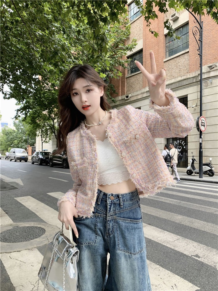 CGCK8261-1-137B 粗花呢秋冬季短款外套