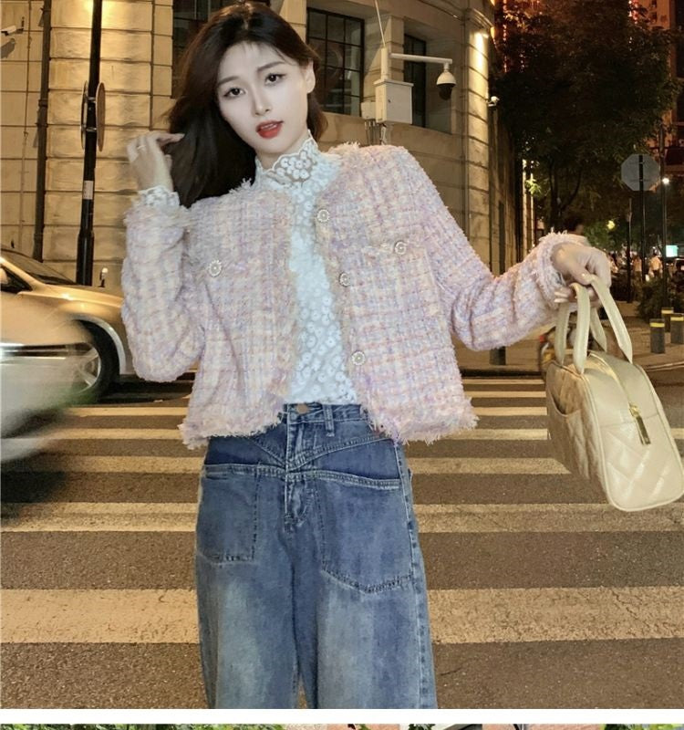 CGCK8261-1-137B 粗花呢秋冬季短款外套